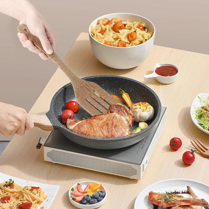 3 Pack Wooden Spatula for Cooking 12 Inches Paddle, Turner, Slotted Spatula, Cooking Utensils for Nonstick Cookware, Kitchen for Fish, Eggs, Pancakes