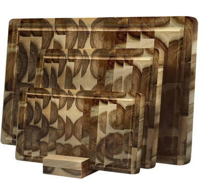 KOLWOVEN Acacia Wood Cutting Boards Set of 3 for Kitchen 1 Inch Thick - Large Wooden Cutting Boards for Chopping Meat, Cheese, Fruits, and Vegetables (17x12, 12x10, 12x7 inch)
