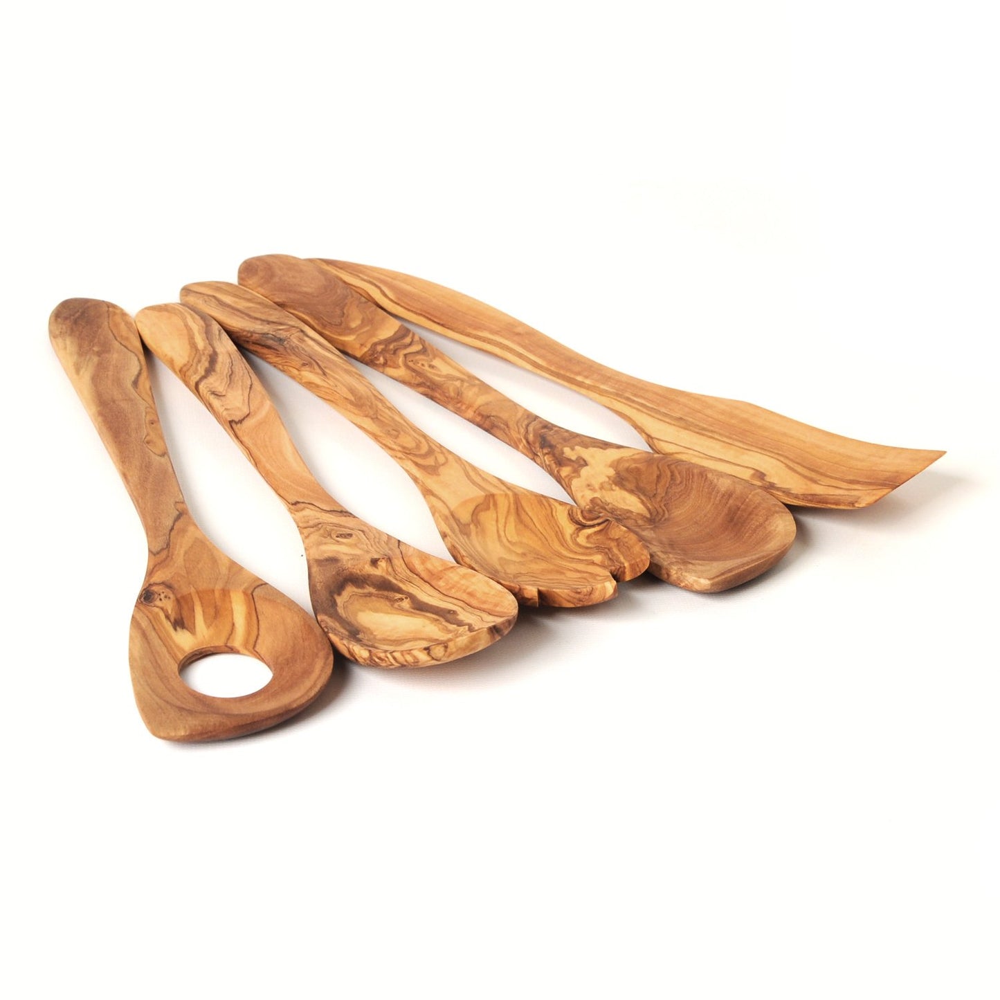 BeldiNest Handmade Olive Wood Utensil Set (Five Utensils)