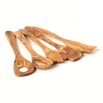 BeldiNest Handmade Olive Wood Utensil Set (Five Utensils)