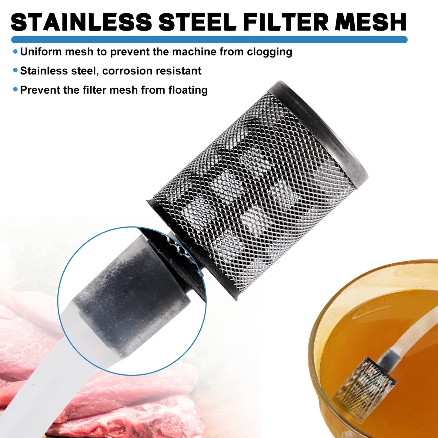 Electric Meat Injector Gun Pump with Hose, 50W Automatic Marinade Injector Syringe Kit for BBQ, Turkey Pork Beef, 10 Stainless Steel Needles for Home Kitchen & Outdoor Grilling