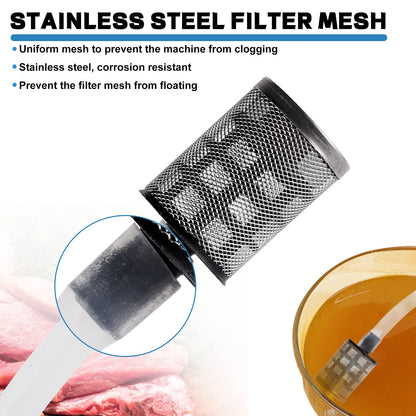 Electric Meat Injector Gun Pump with Hose, 50W Automatic Marinade Injector Syringe Kit for BBQ, Turkey Pork Beef, 10 Stainless Steel Needles for Home Kitchen & Outdoor Grilling