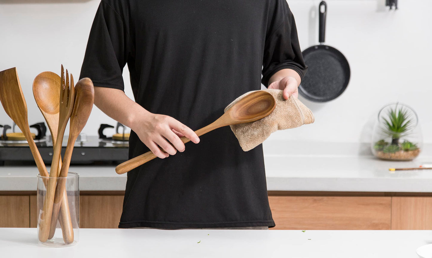 Big Wooden Spoon for Cooking, Large Wood Scoop Utensil, 17-inch Kitchen Serving Scoop for Big Pot, Long Handle Giant Heavy Food Service Mixing Spoons, Smooth Finish Comfortable Grip