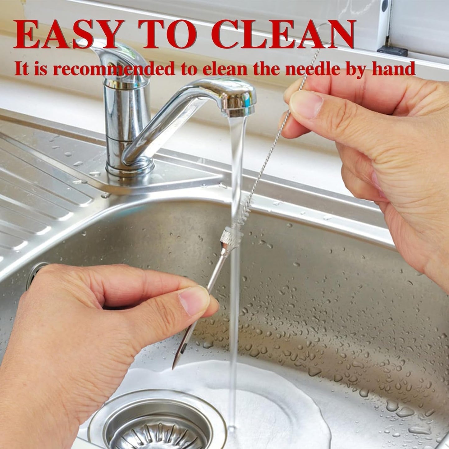 Meat Injector Syringe, 1-oz Plastic Marinade Turkey Injector Kit, 2 Marinade Injector Needles for BBQ Grill by QPMR