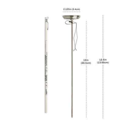CDN Deep Fry Thermometer 12" Instant Read Long Stem, Stainless Steel, Best for Turkey, Candy, Meet, Grill IRL500