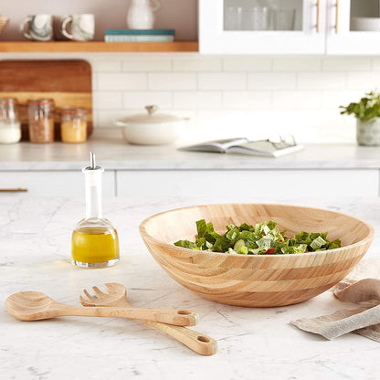 Lipper International Bamboo Wood Salad Bowl