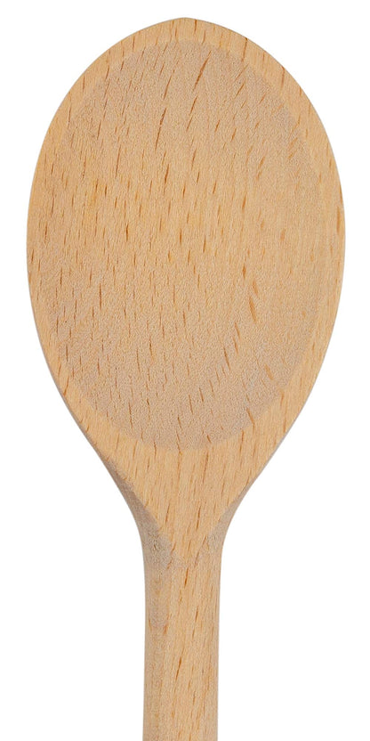 10 Inch Long Wooden Spoons for Cooking - Oval Wood Mixing Spoons for Baking, Cooking, Stirring - Sauce Spoons Made of Natural Beechwood - Set of 3