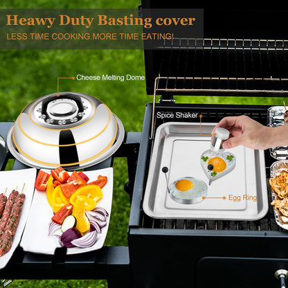 35PCS Griddle Accessories Kit, Leonyo Flat Top Grill Accessories, Grill Tools with Griddle Spatulas, Smash Burger Press, Basting Cover, Scraper for Outdoor BBQ Teppanyaki Hibachi Cooking