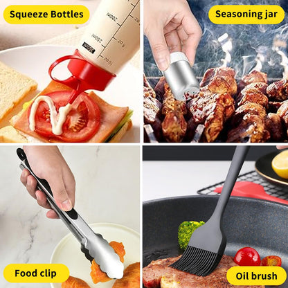 24Pcs Griddle Accessories Kit, Flat Top Grilling Accessories for Blackstone and Camp Chef, Perfect Grill Spatula Set Tools, Basting Cover, Scraper for Outdoor Barbecue (24 PCS Accessories KIT)