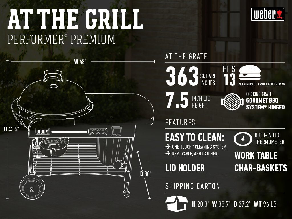 Weber Performer Premium Charcoal Grill, 22-Inch, Black
