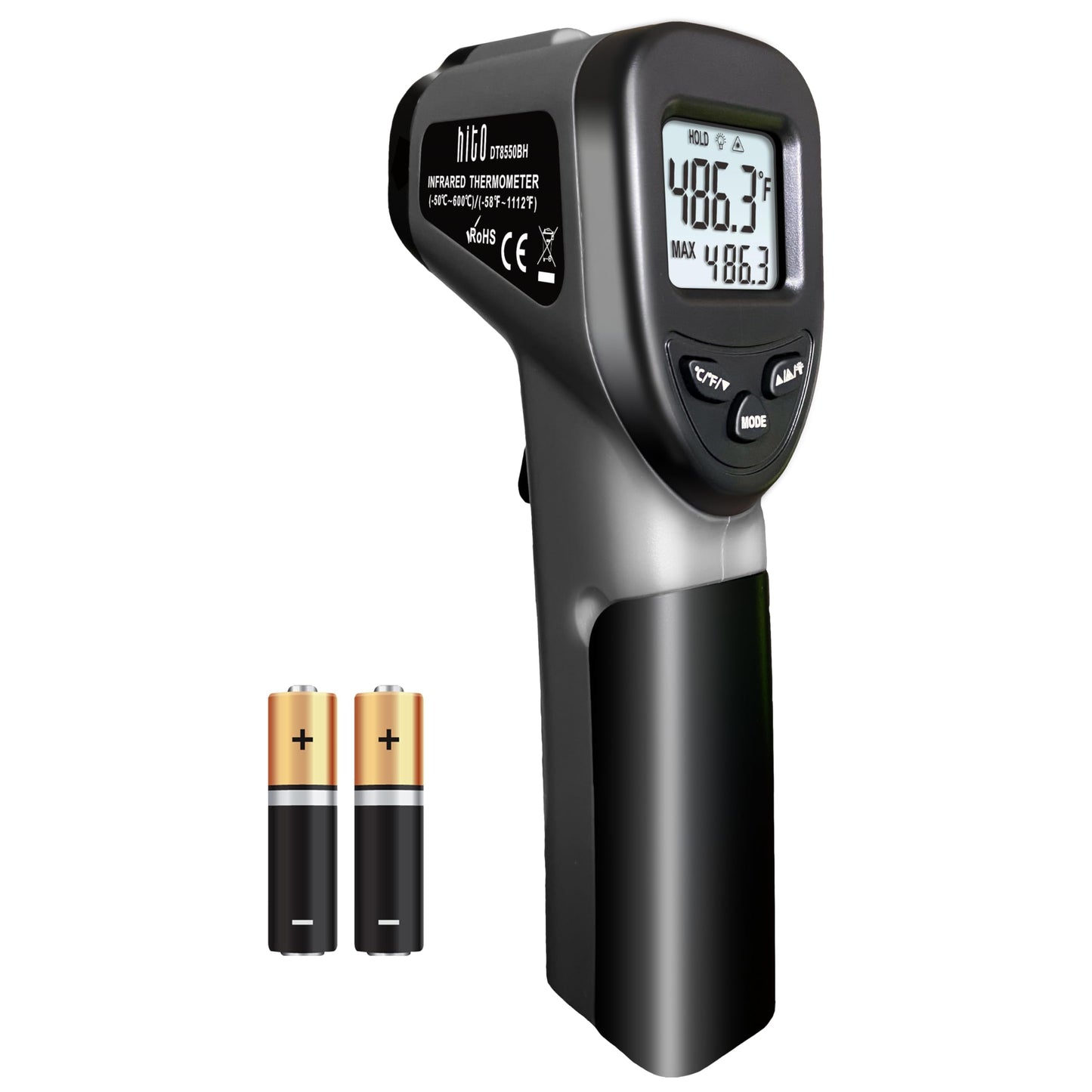 hito Infrared Thermometer Gun Laser Temperature Gun -58°F to 1112°F, Temp Gun for Pizza Oven, Cooking, Refrigerator, Pool, Reptiles, Air Conditioner, for Surface Temperature of Meat, Food, Liquid