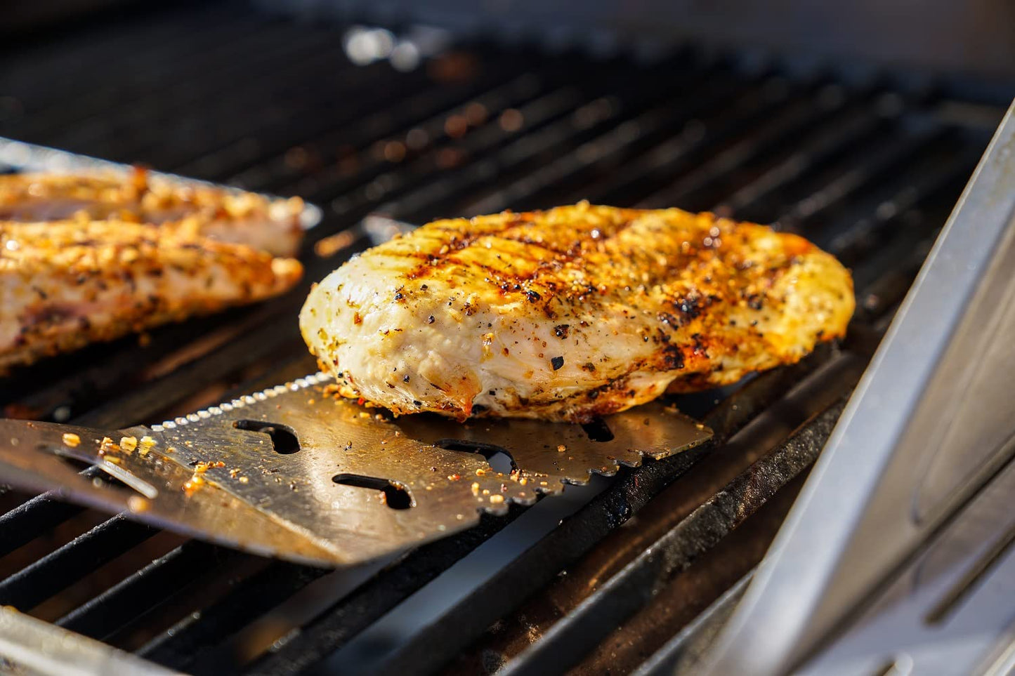 Monument Grills Larger 4-Burner Propane Gas Grills Stainless Steel with Rotisserie Kit(2 Items)