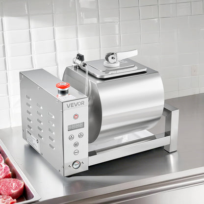 VEVOR Meat Tumbler Marinator, 10L Vacuum Tumbler Marinating Machine with Automatic Bidirectional Rotation, Stainless Steel Vacuum Curing Machine for Chicken Steak Pork, Home & Commercial Use