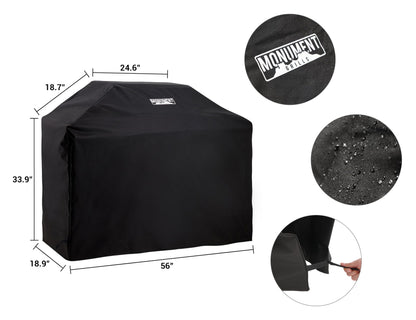 Monument Grills Outdoor Barbecue Stainless Steel 4 Burner Propane Gas Grill, 62,000 BTU Patio Garden Barbecue Grill with Side Burner, Infrared Technology and Knob Controls, Mesa415BZ with BBQ Cover