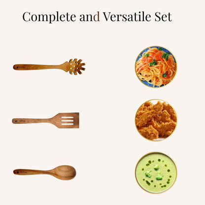 NAZANIN 9-Piece Natural Acacia Wood Kitchen Utensil Set with Holder & Spoon Rest, Wooden Spoon Set for Nonstick Pans & Cookware, Durable, Lightweight, Heat Resistant, & Non-Scratch Cooking Spoons