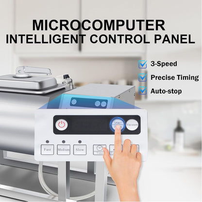 Vegetable Marinating Machine Meat Vegetable Tumbler Marinator Food Vacuum Marinator, 36lb/18L Vacuum Tumbler Marinating Machine for Jerky Sausage Bacon 3-Speed Control