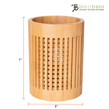 Totally Bamboo Lattice Kitchen Utensil Holder, 5" x 5"x 7"