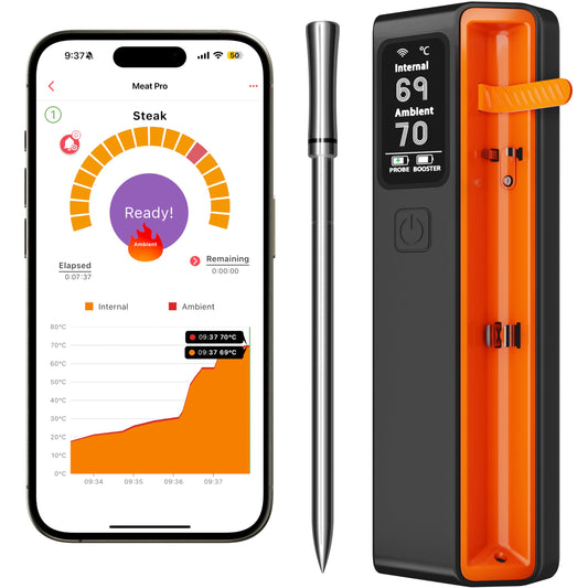 Smart Bluetooth Wireless Meat Thermometer Digital,Probe & LCD Screen for Grill,BBQ,Smoker,Air Fryer,Kitchen,Oven,Kitchen,Perfect for Turkey,Steak,Chicken