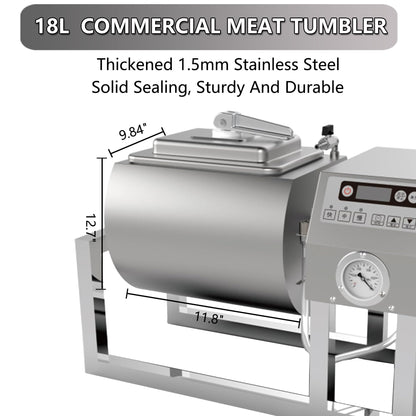 Hakka Meat Tumbler Marinator, Vacuum Curing Machine, Rapid Marination Process, 36lb/18 liters