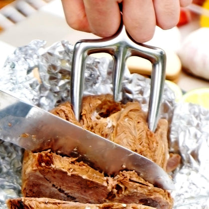 qAp quality art Practical-18/8 Stainless Steel Meat Carving Fork for Securely Holding and Slicing Large Cuts (6 Inch)