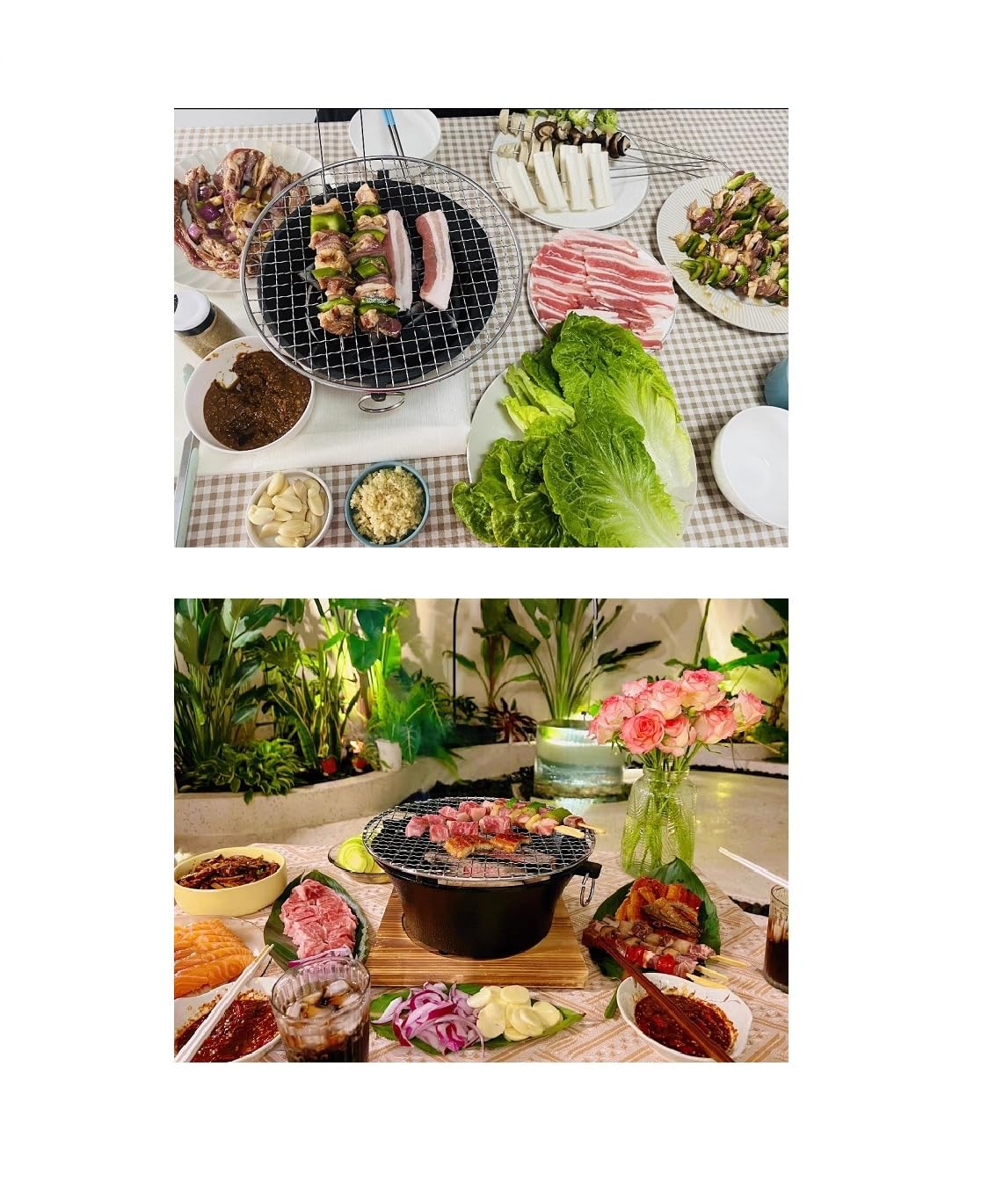 Cast Iron Hibachi Grill, hibachi grill outdoor,portable camping stove,hibachi tabletop,Small Portable Charcoal Grill for Outdoor Tabletop Camping, BBQ Grill Grate Surface 11in, Perfect for 3-4 People