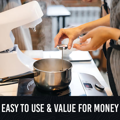 CRAFT911 Candy Thermometer with Pot Clip - Deep Fry Oil Thermometer for Frying and Candle Making