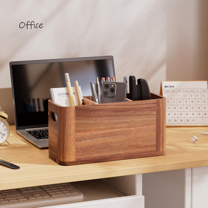 Yaoyiizy Silverware Holder, Acacia Wood Utensil Holder for Party, Silverware Organizer Countertop, Picnic Caddy for Party, Countertop, Camping