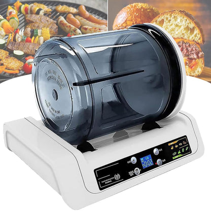 Gpxhbcb Commercial Electric Meat Tumbler Marinator, Vacuum Tumbler Marinating Machine, 5L Stainless Steel, White, Touch Control