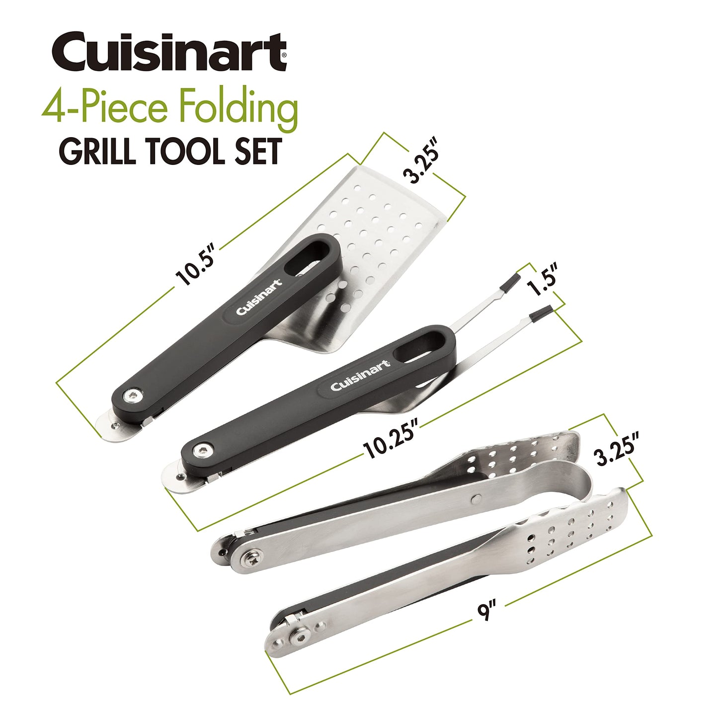 Cuisinart CGS-1000 4-Piece Folding Grill Tool Set
