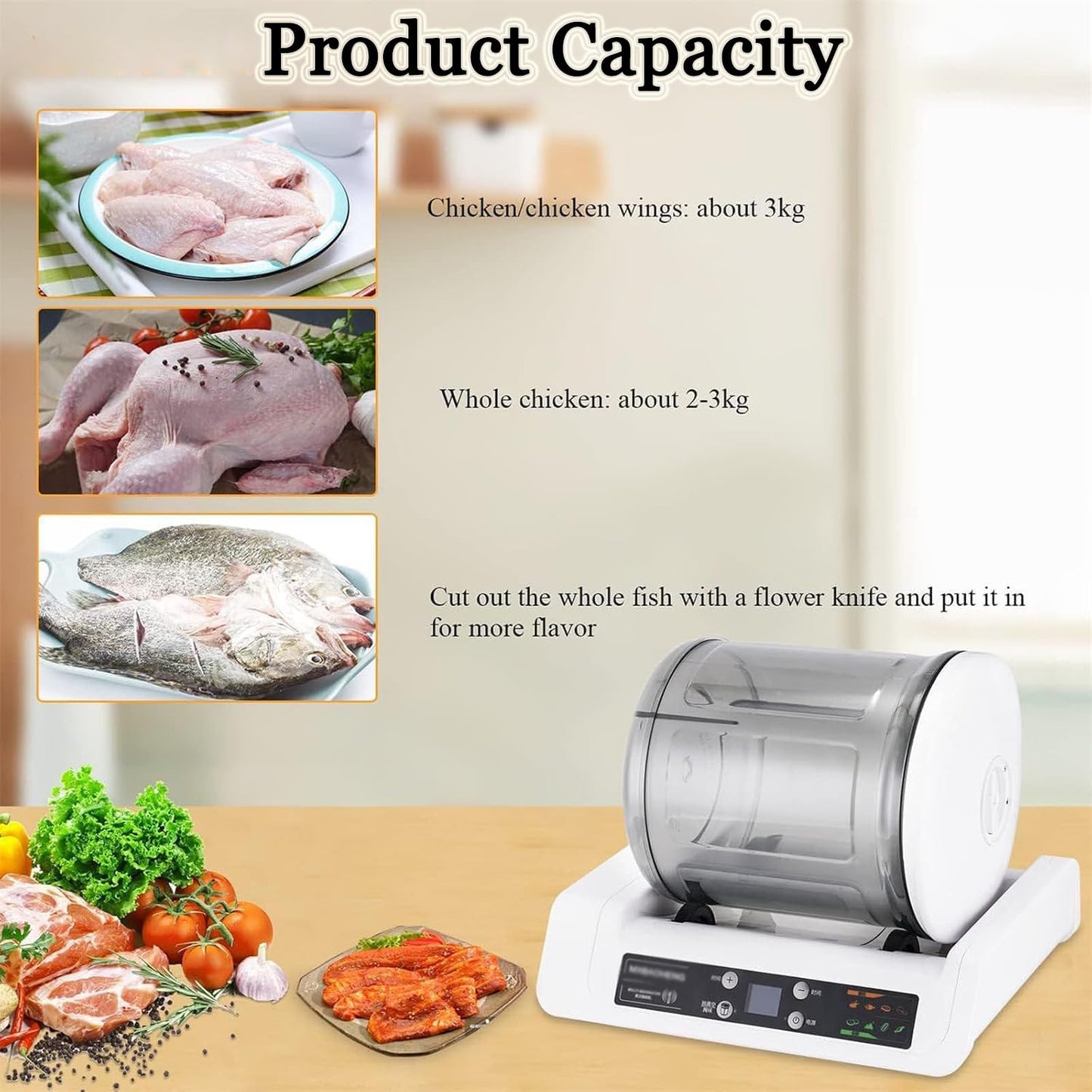 Commercial Electric Meat Tumbler Marinator,Vacuum Tumbler Marinating Machine,Vegetable Marinator,Automatic Meat Tumbler Marinator