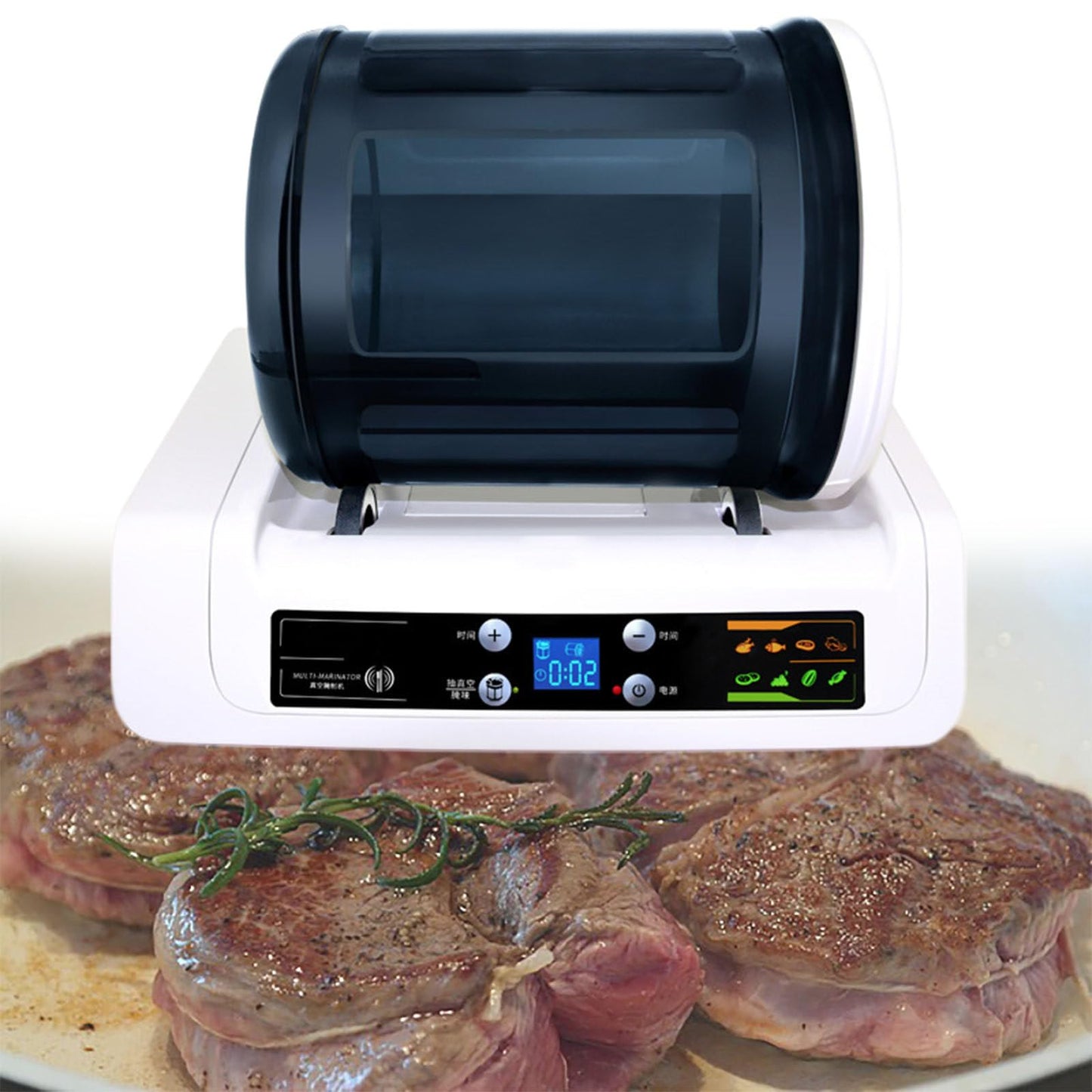 GESAIDES Vacuum Tumbler Marinator, 5L Meat Tumbler Marinating Machine Rapid Marination for Chicken Steak Burger Shop