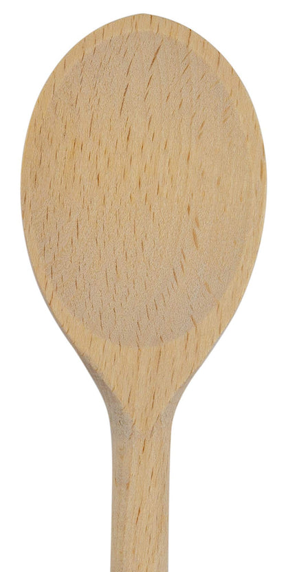 BICB Wooden Cooking Oval Spoons - 8”, 10”, 12”, 14” Long Mixing Set - Solid Beechwood Cookware - Perfect for Stirring, Mixing, Tasting, & Serving Food - Pack of 4, Rustic Brown Color