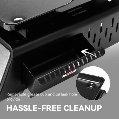 Royal Gourmet PD1301S Portable 24-Inch 3-Burner Table Top Gas Grill Griddle with Cover, 25,500 BTUs, Outdoor Cooking Camping or Tailgating, Black