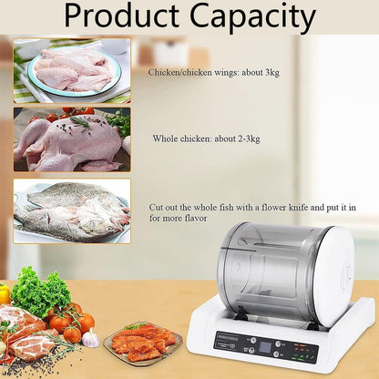 GESAIDES Vacuum Tumbler Marinator, 5L Meat Tumbler Marinating Machine, Rapid Marination Catering Food Processing for Chicken Steak Burger Shop