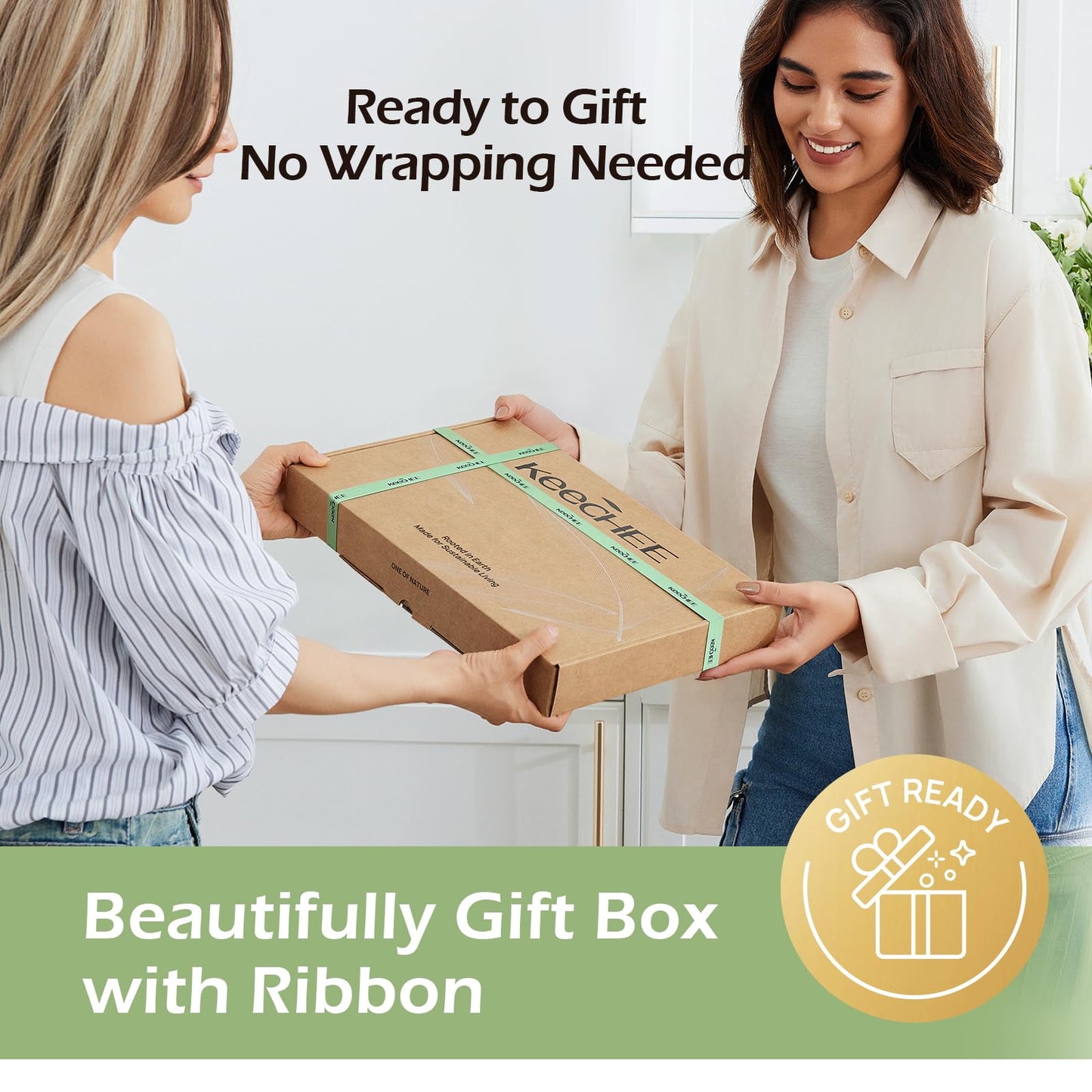 Keechee Bamboo Cutting Board, Durable Wood Cutting Boards for Kitchen with Deep Juice Grooves & Built-in Handles, Ideal Charcuterie & Chopping for Meat, Vegetables and Fruits Ideal Kitchen Gifts