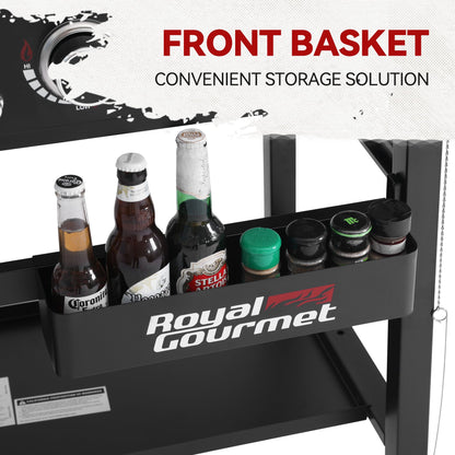 Royal Gourmet GB4000P 4 Burner Propane Gas Griddle with Hard Cover and Foldable Side Tables, 35-Inch Flat Top Grill with 766 Sq. In. Cooking Area for Backyard and Tailgating, Black