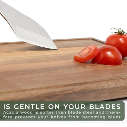 WALDWERK Cutting Board Set (15.75 x 12/13 x 9.5/10 x 7 in) out of Solid Acacia Wood - 0,8 in Thick Cutting Boards for Kitchen - Wood Cutting Boards - Wooden Chopping Boards for Kitchen