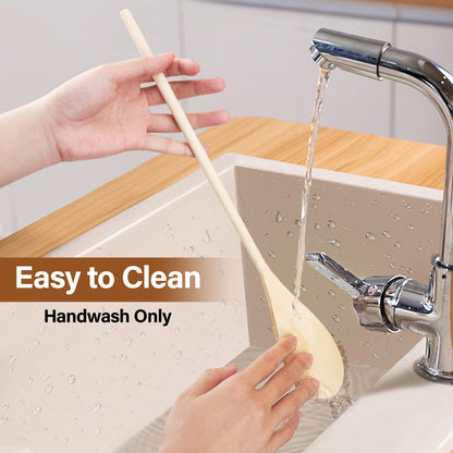 Maple Spoon Set of 4, Maple Wood Cooking Spoons Set for Nonstick Cookware, Wooden Salad Mixing Spoon, Soup Stirring, Kitchen Serving Utensils with Comfortable Handle