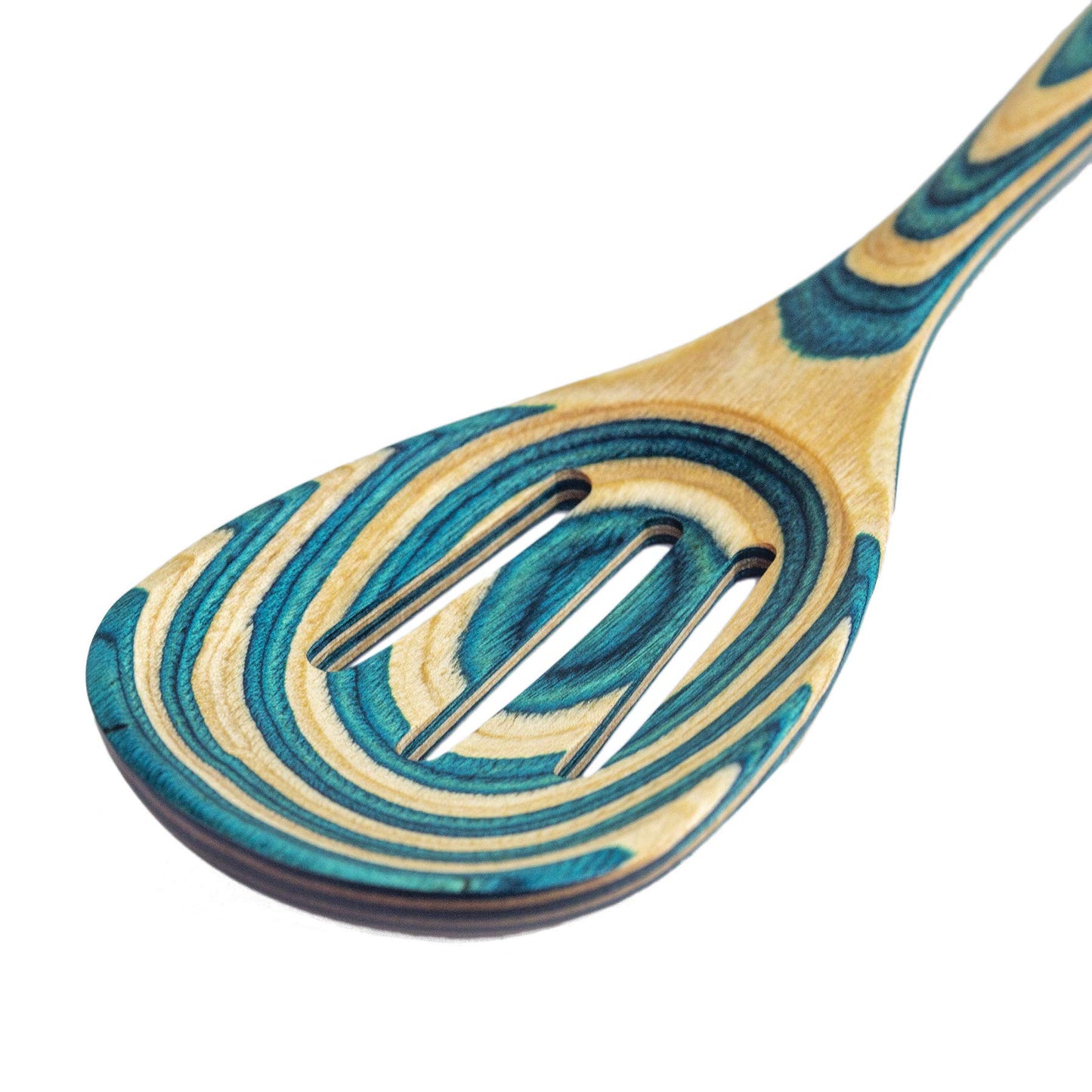 Totally Bamboo Baltique Mykonos Collection 12-1/2" Wooden Cooking Spoon, Safe for Nonstick - Slotted Spoon