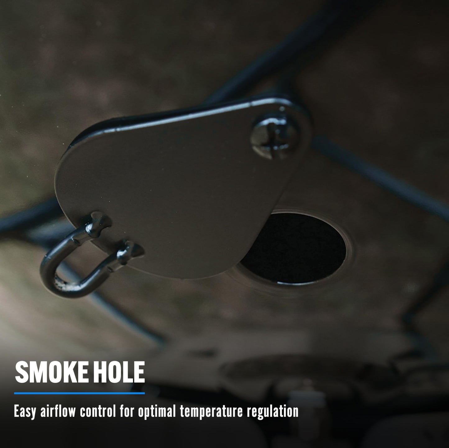 SnS Grills MasterKettle Charcoal Grill and Smoker with Patented Slow ‘N Sear Deluxe Insert, EasySpin Grate for Two-Zone Cooking and Integrated Table, Low ‘N Slow Smoking and BBQing - Black 22-Inch