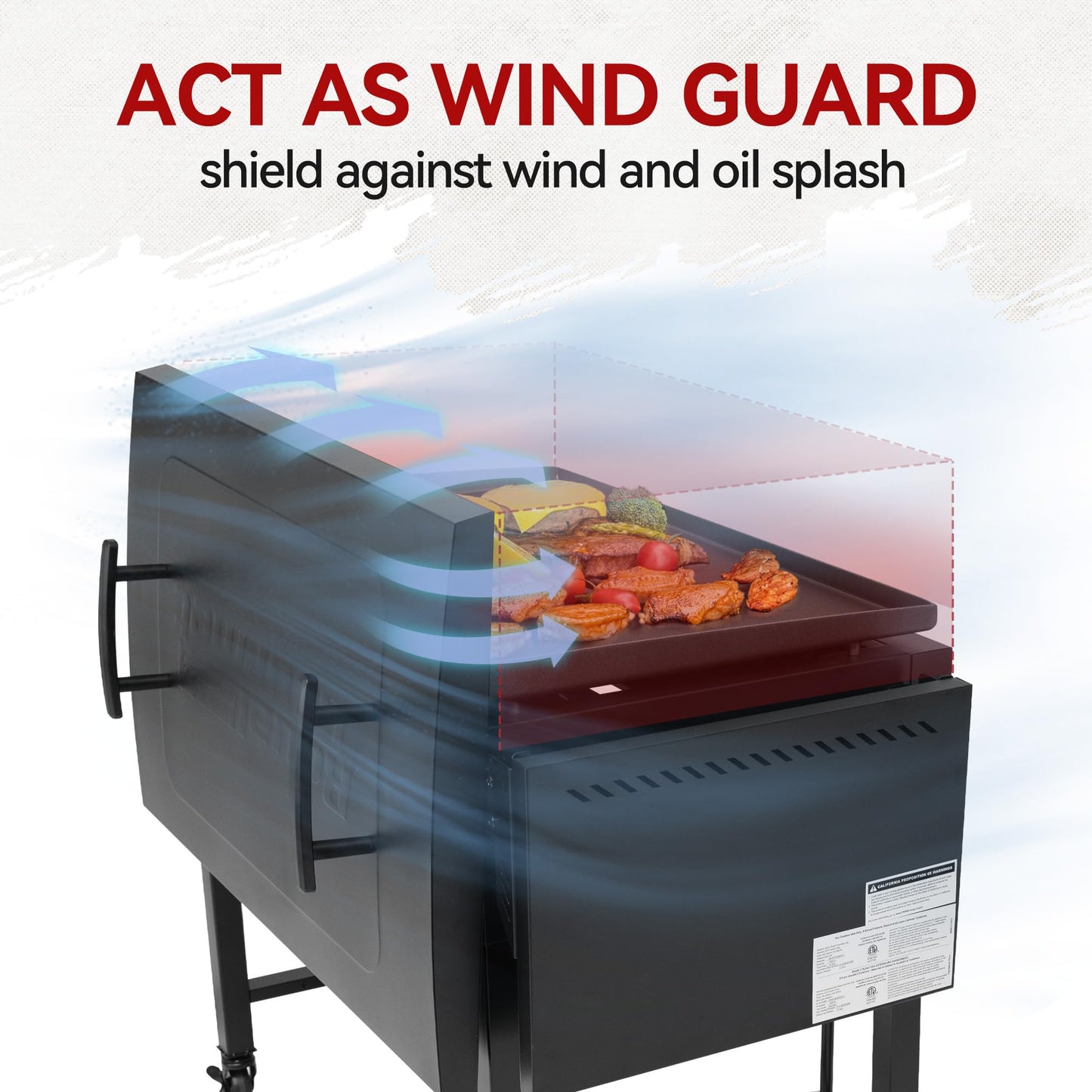 Grills House 38-Inch Griddle Lid, Hard Cover Fits Royal Gourmet 35-Inch 4-Burner Flat Top Gas Griddle, Grill BBQ Accessories, Ideal for Outdoor Cooking, Black, GD2400L-SC