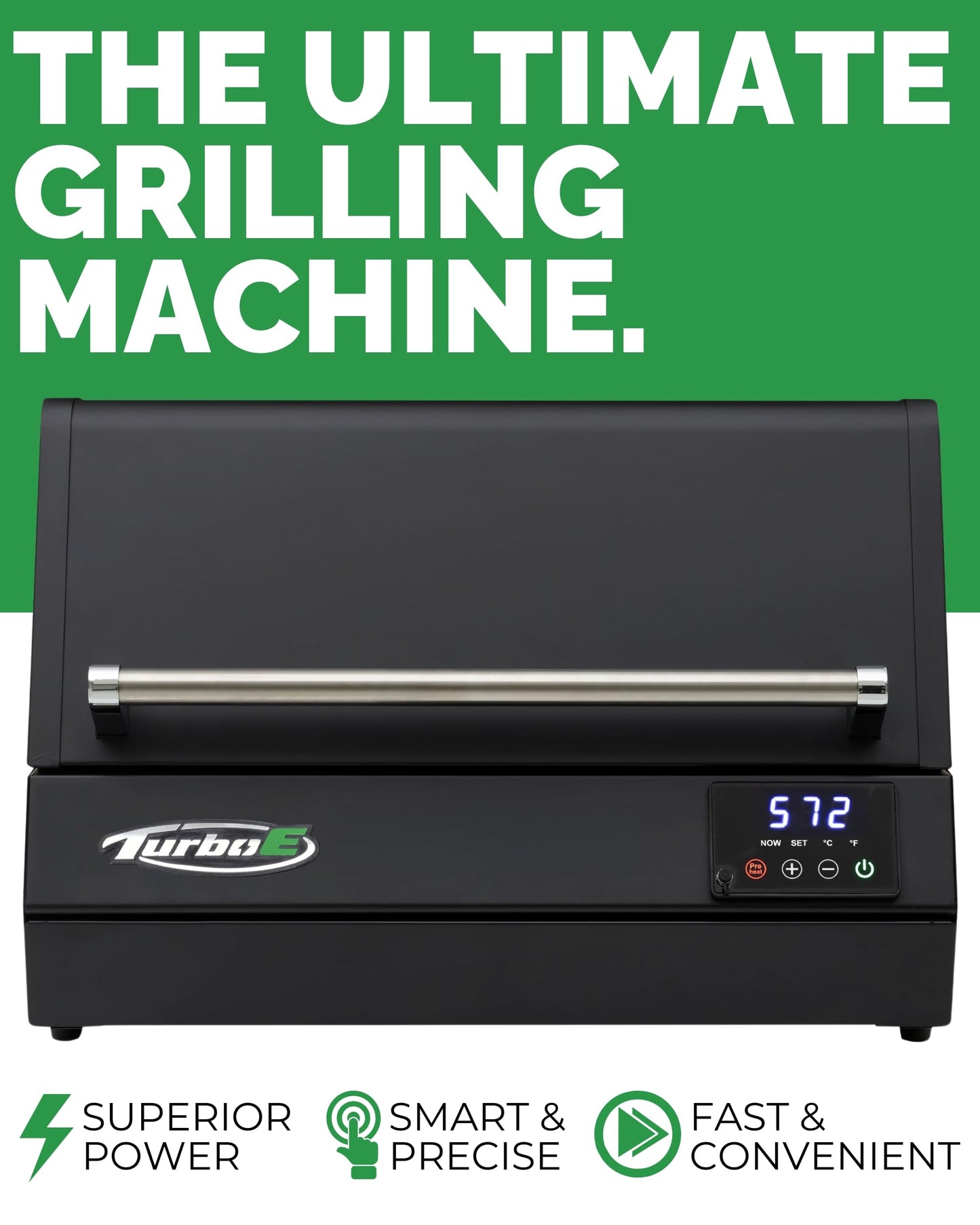 Turbo E Outdoor Electric Grill by PLUGNGRILL - High-Power 1700W Infrared Grill Technology - 24-Inch Smart BBQ Grill with Probe & Digital Display for Precise Cooking & Searing (Turbo E)