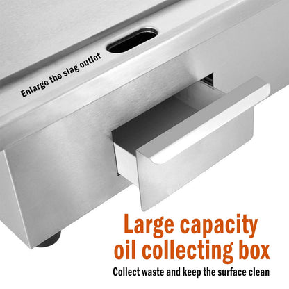 Aliyaduo 110V 3000W 22" Commercial Electric Countertop Griddle Flat Top Grill Hot Plate BBQ,Adjustable Thermostatic Control,Stainless Steel Restaurant Grill for Kitchen