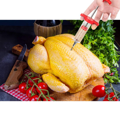 Meat Injector Kit,Plastic Marinade Injector Syringe with Screw-on Meat Needle,Turkey Injector for Beef Chicken Grill Cooking
