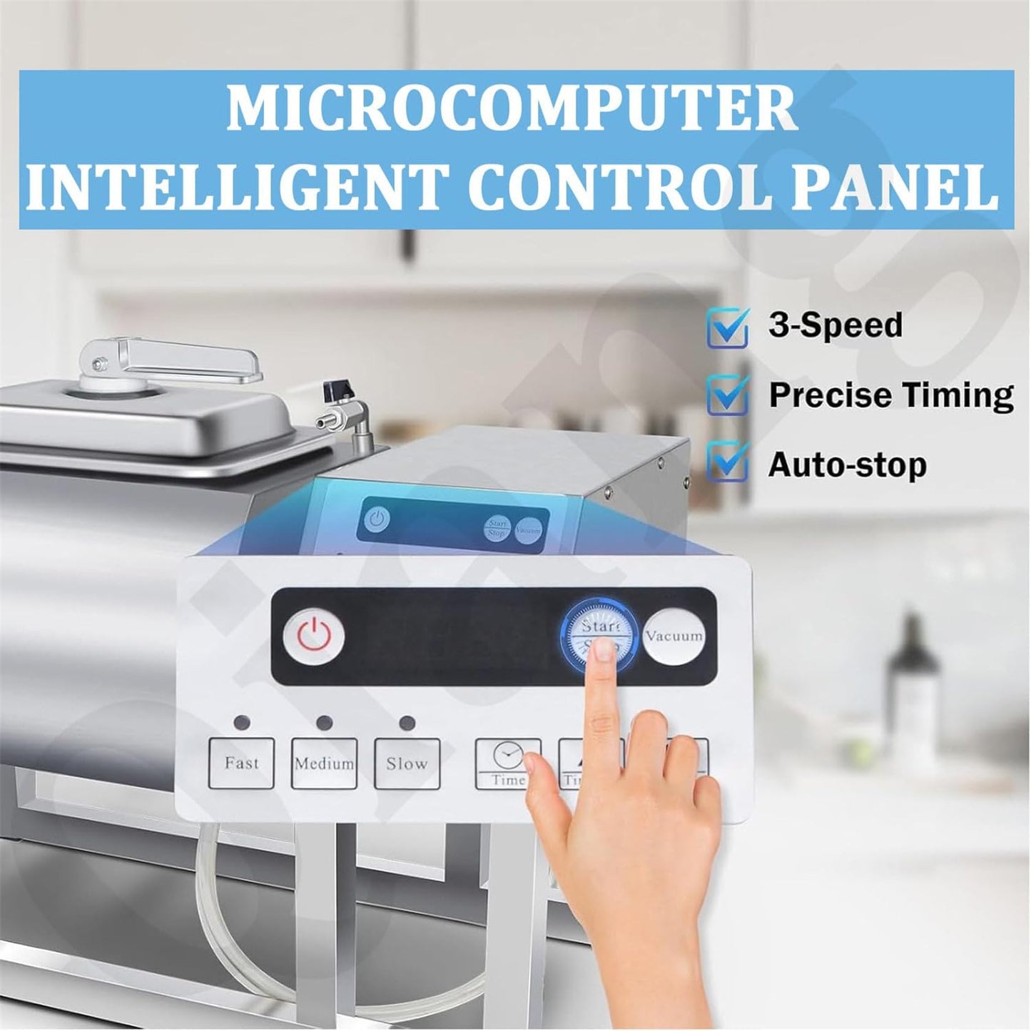 Vacuum Tumbler 18 Liter Capacity, Meat Tumbler Marinator Machine, 30w Bidirectional Rotation, 3 Speeds, Fast Marinating For Gently Mixing, Marinating, Salting, And Pounding Meat Under Vacuum