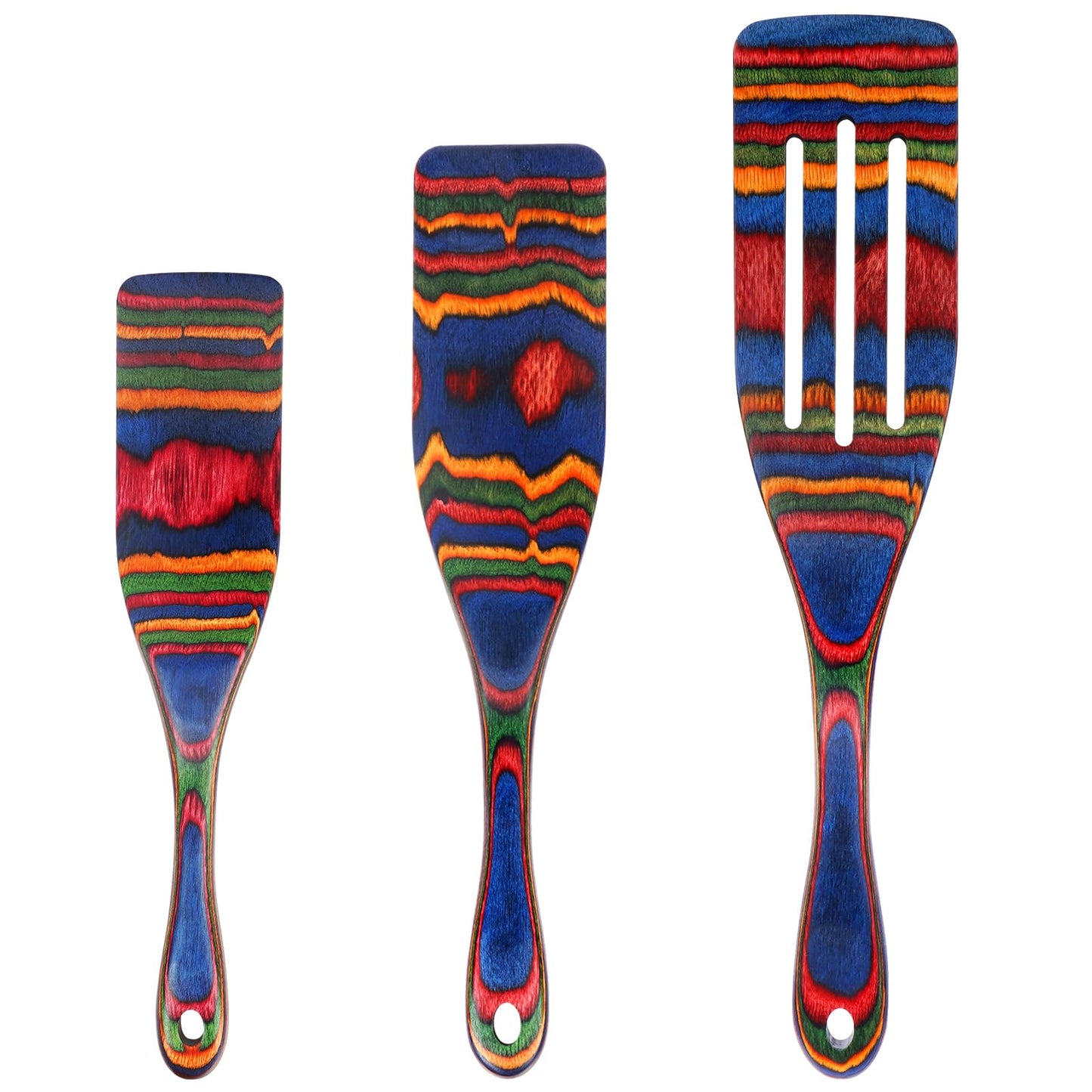 Spurtle Set, Wooden Utensils for Cooking, Kitchen Utensils Set, Pakkawood Kitchen Cooking Utensils Set, Apartment Essentials Wood Serving Spatula spoon, Home & kitchen Gift for Women & Men