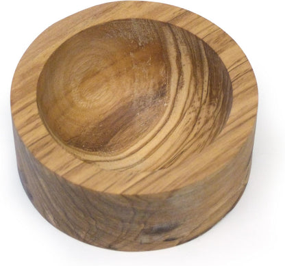 RSVP International Olive Wood Condiment Pinch Bowl, 3" | Rustic, Natural Authentic Italian Olive Wood | Classic Style for Kitchens, Tables, & More | Functional for Salts, Peppers, & Herbs