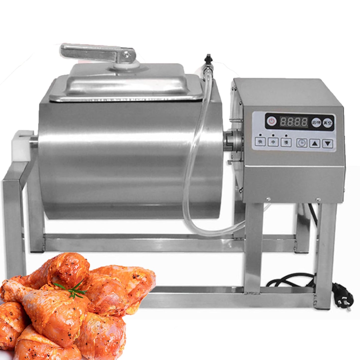 Vacuum Tumbler 18 Liter Capacity, Meat Tumbler Marinator Machine, 30w Bidirectional Rotation, 3 Speeds, Fast Marinating For Gently Mixing, Marinating, Salting, And Pounding Meat Under Vacuum