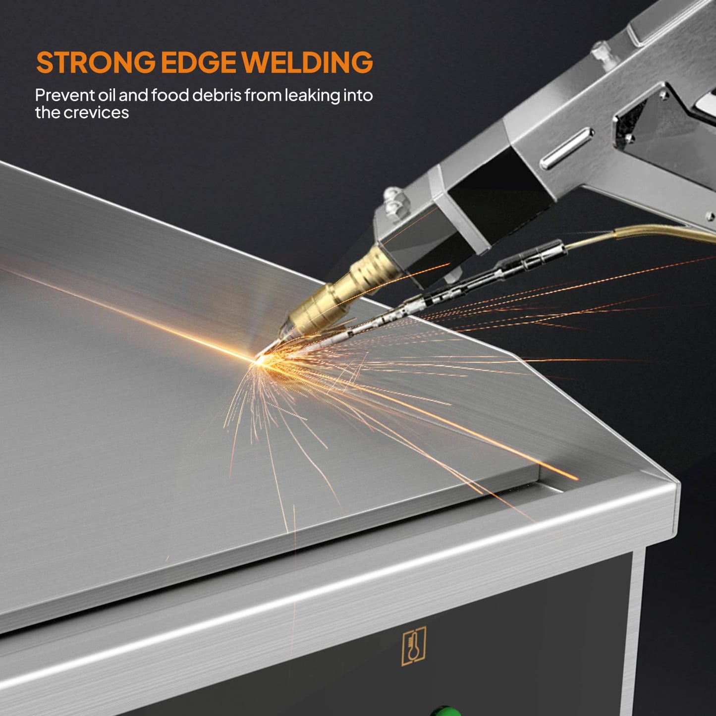 ROVSUN 30" Electric Countertop Flat Top Griddle, 3000W Electric Griddle, Teppanyaki Grill Stainless Steel with Adjustable Temperature Control 122°F-572°F for Home Restaurant Commercial, No Plug