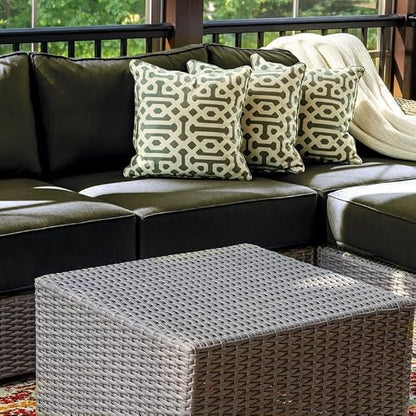 Cethytirko 14 Piece Outdoor Patio Waterproof Cushion Covers, Fits 6-Seat Wicker Rattan Sectional Couch Chair Furniture Cover Replacement Set - Fade-Resistant Patio Cushion Covers with Zipper
